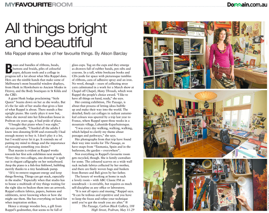 melbourne weekly magazine article on mia's exhibition the passage